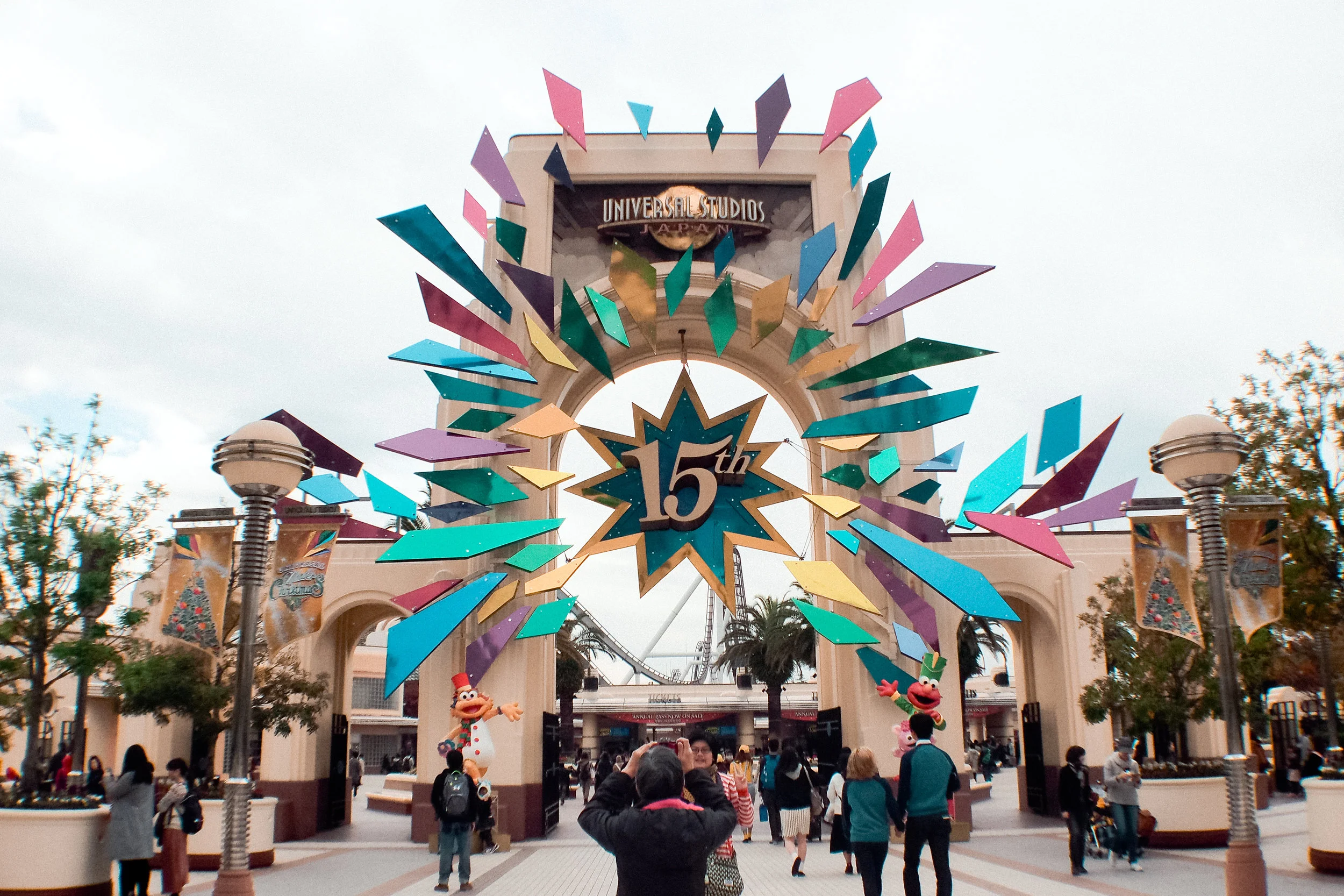 The entrance of the theme park. There were special decorations when we visited as they were celebrating their 15th anniversary.