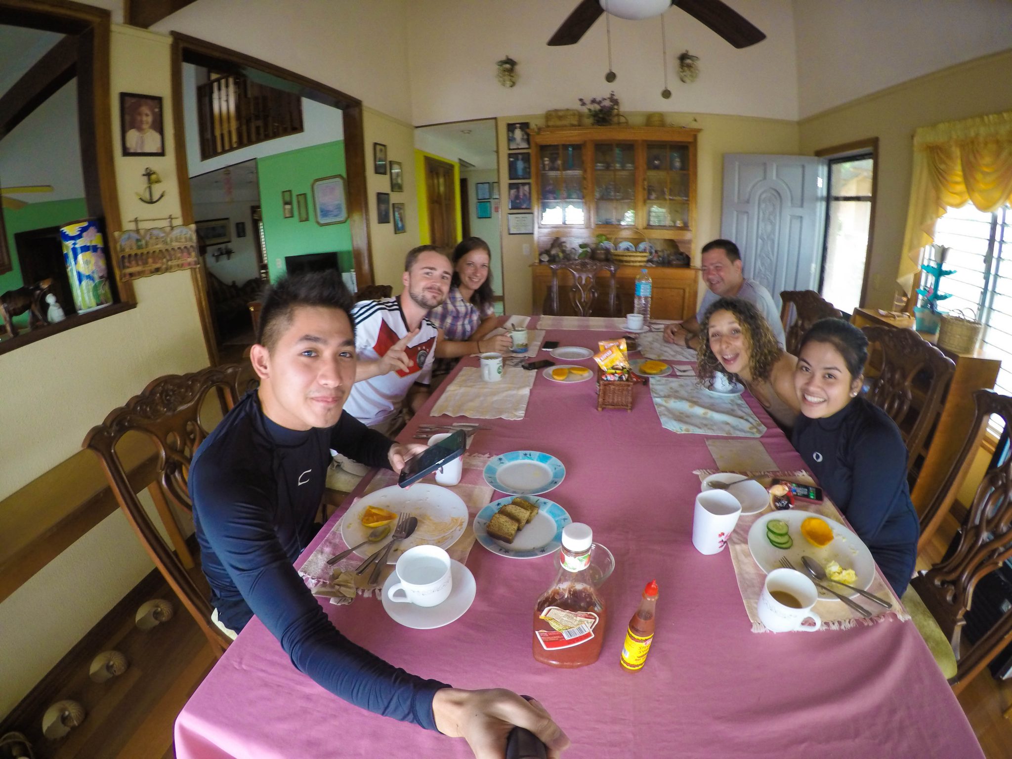 Eating brunch with our housemates!