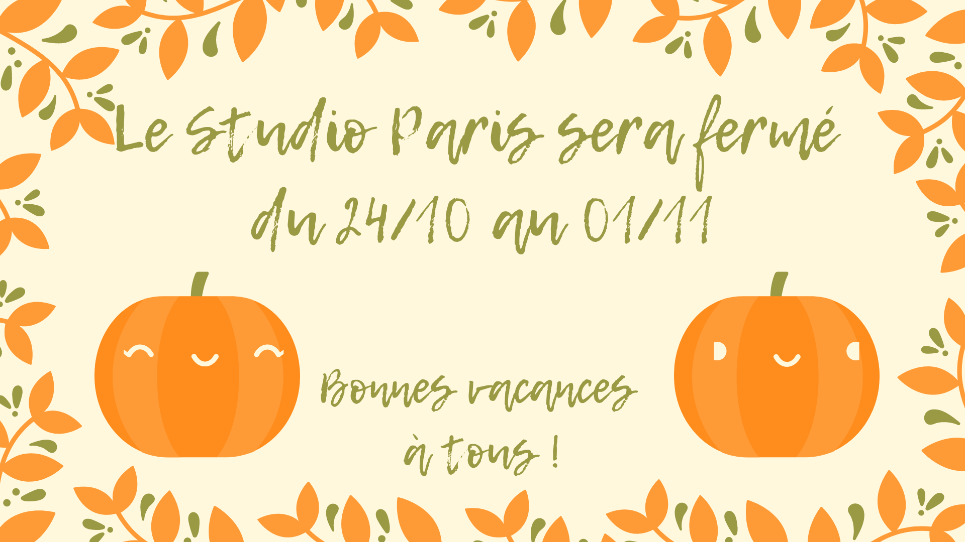 Vacances Toussaint 2020
