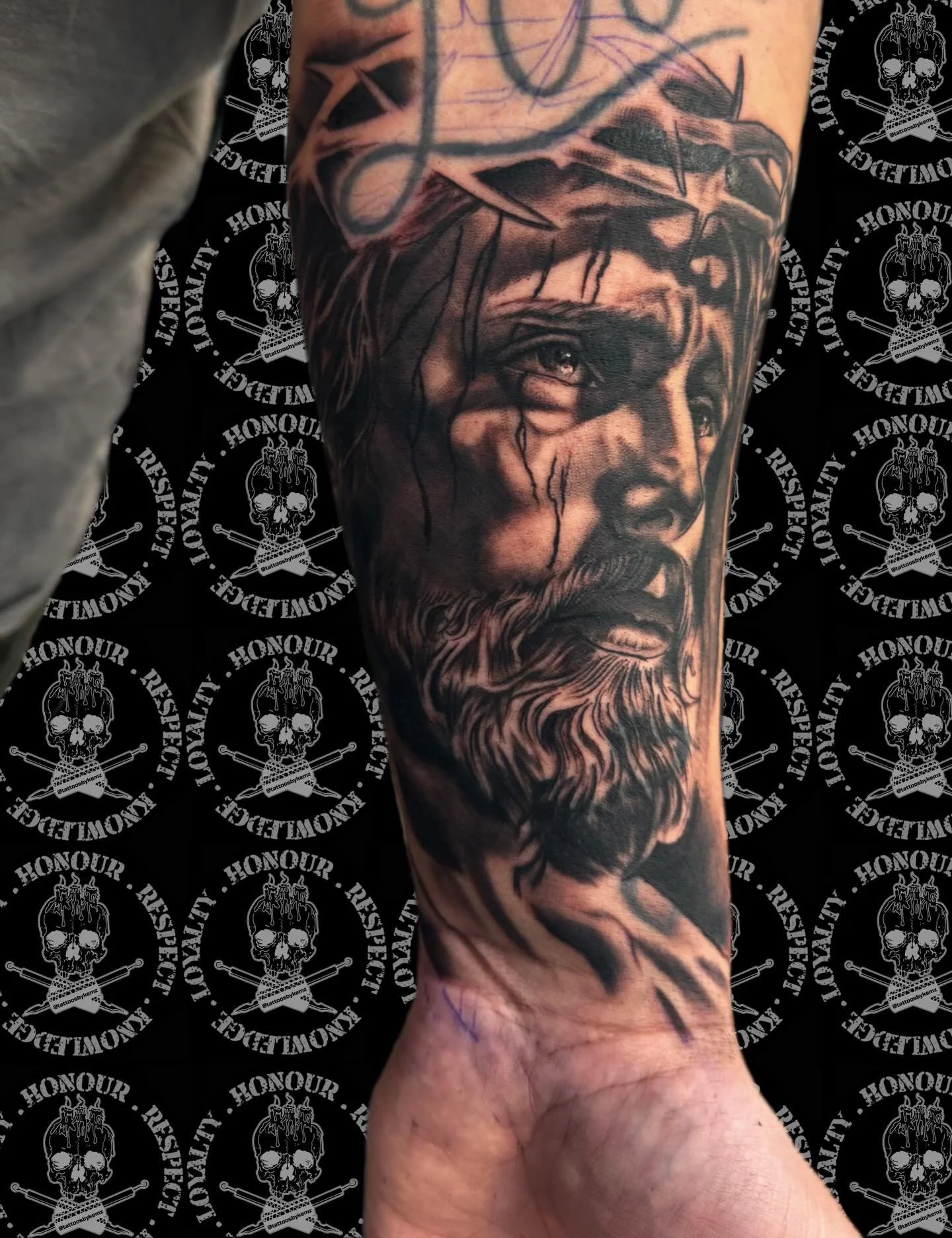 Jesus Christ we like it&hellip;pun intended 🙄😂 tattooed at @mancave_ink Folkestone by @tattoosbykemz 
Drop him a direct message to get booked with him. 
#tattoo#folkestonetattoo#folkestone#uktattooartists#tattooart