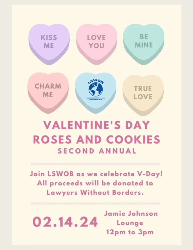 Law Students Without Borders- Valentine's Day Rose and Cookie Sale