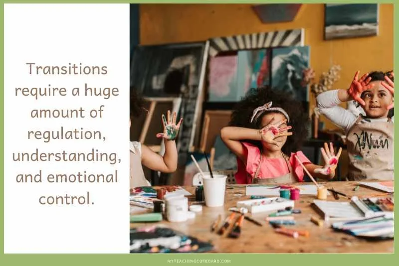transitions in a play based classroom require a huge amount of regulation, understanding, and emotional control