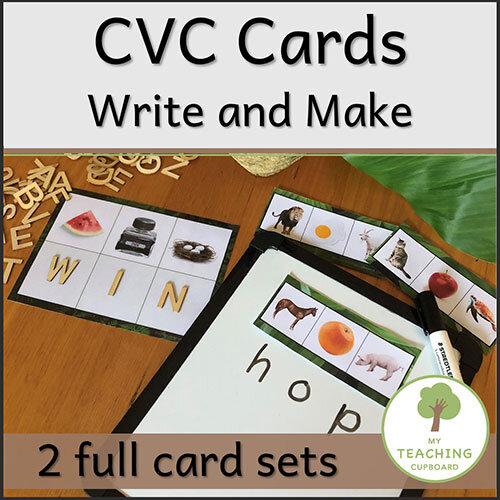 Blending Cards CVC Word Reading Activity Set Teaching Supplies 