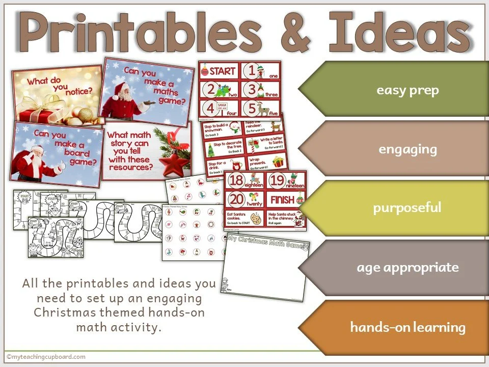 Printable Christmas Math Games — My Teaching Cupboard for Free Printable Christmas Board Games