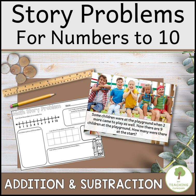 Math Addition and Subtraction Story Problems for Numbers to 10