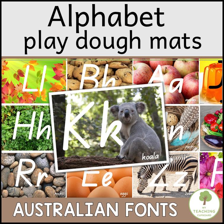 Play Dough Alphabet Mats in ALL Austalian Fonts