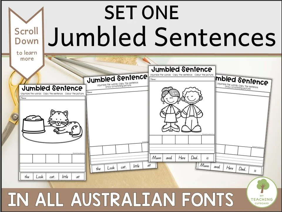 Jumbled Sentences with CVC Word Families — My Teaching Cupboard