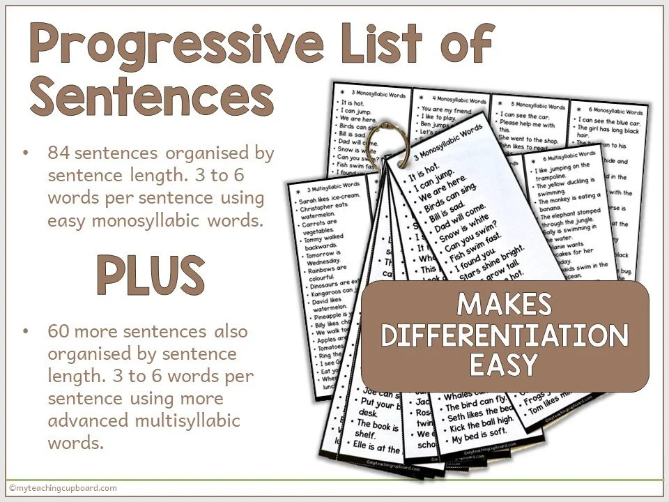 Sentence Segmentation Counting Words in Sentences Activity — My Teaching Cupboard