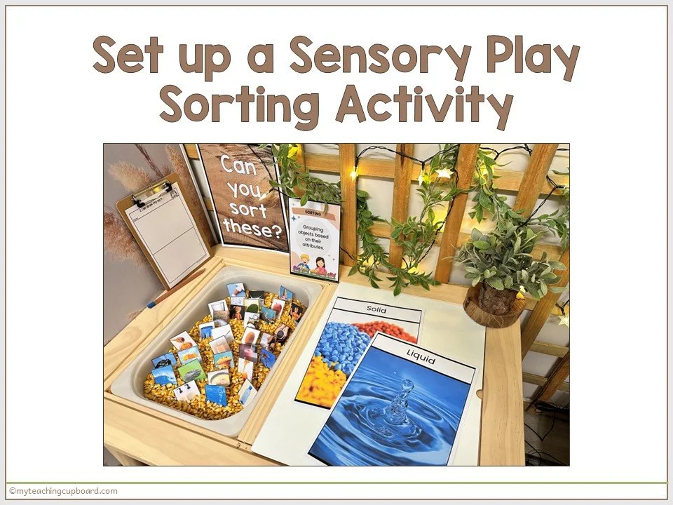 Solid Liquid Gas Picture Sorts for Kindergarten States of Matter