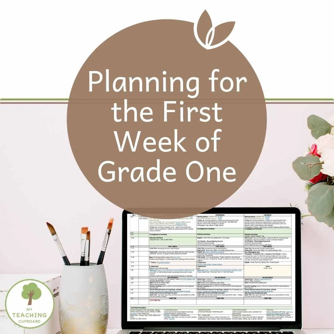 Planning First Planning for the First Week of Grade One — My Teaching Cupboard ...