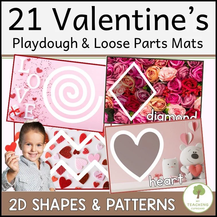 Loose Parts and Playdough Valentine Mats