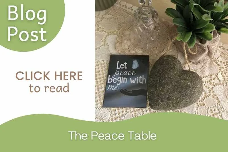 blog post on creating a peaceful learning environment using the Montessori peace table idea