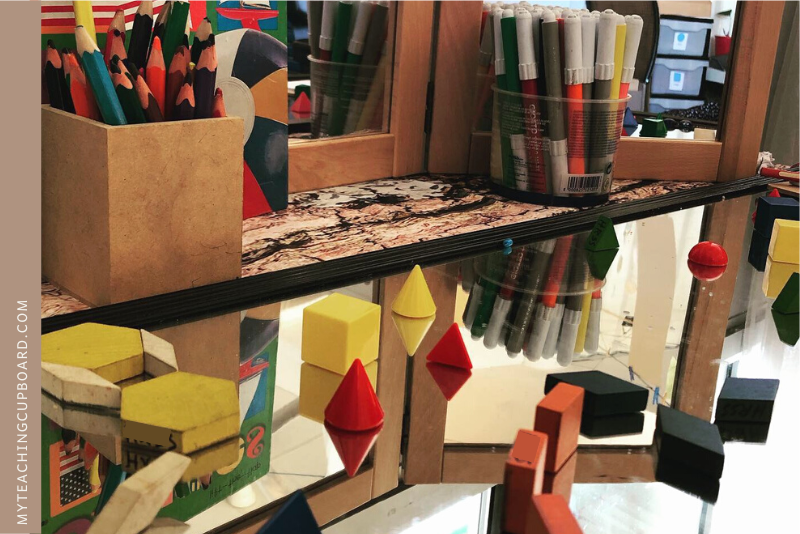 learning about 2D and 3D shapes in a preschool classroom