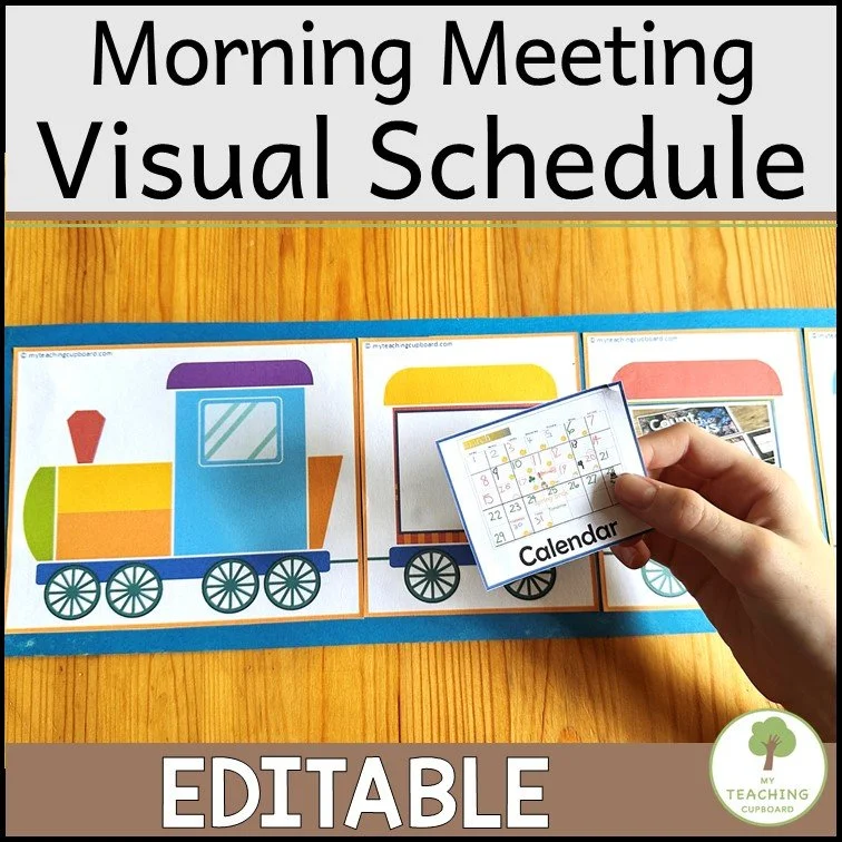 EDITABLE Morning Meeting Visual Schedule Train