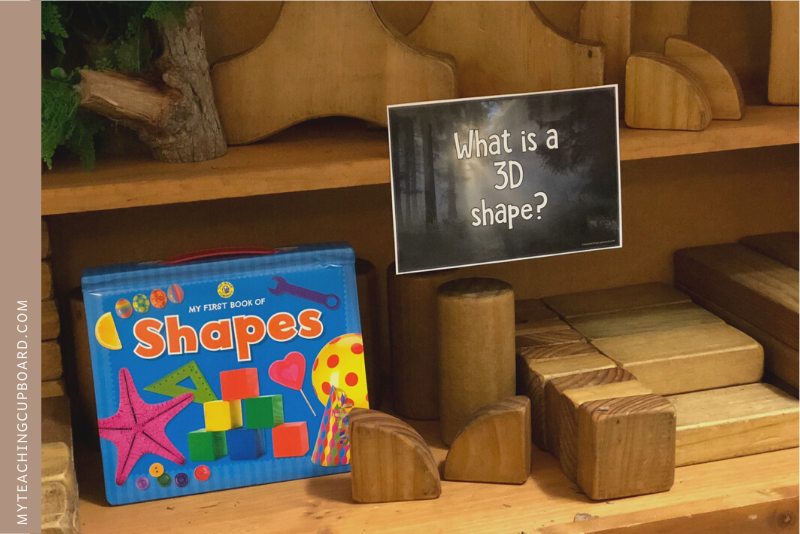 learning about 3D shapes at the blocks area