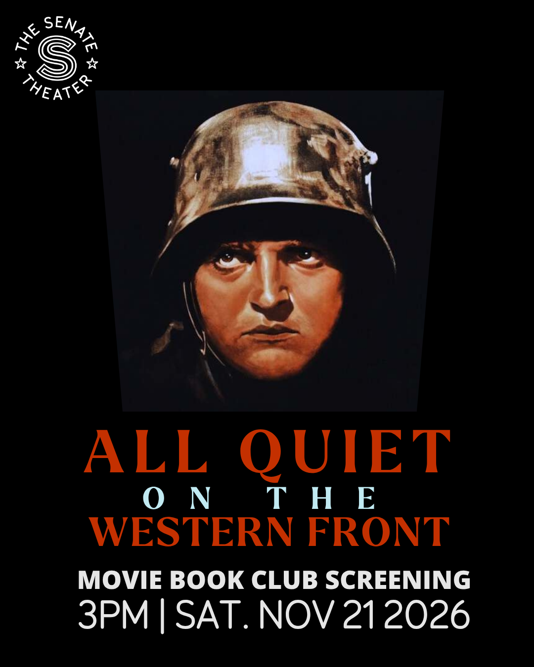All Quiet on the Western Front (1930) Movie Book Club Screening! 