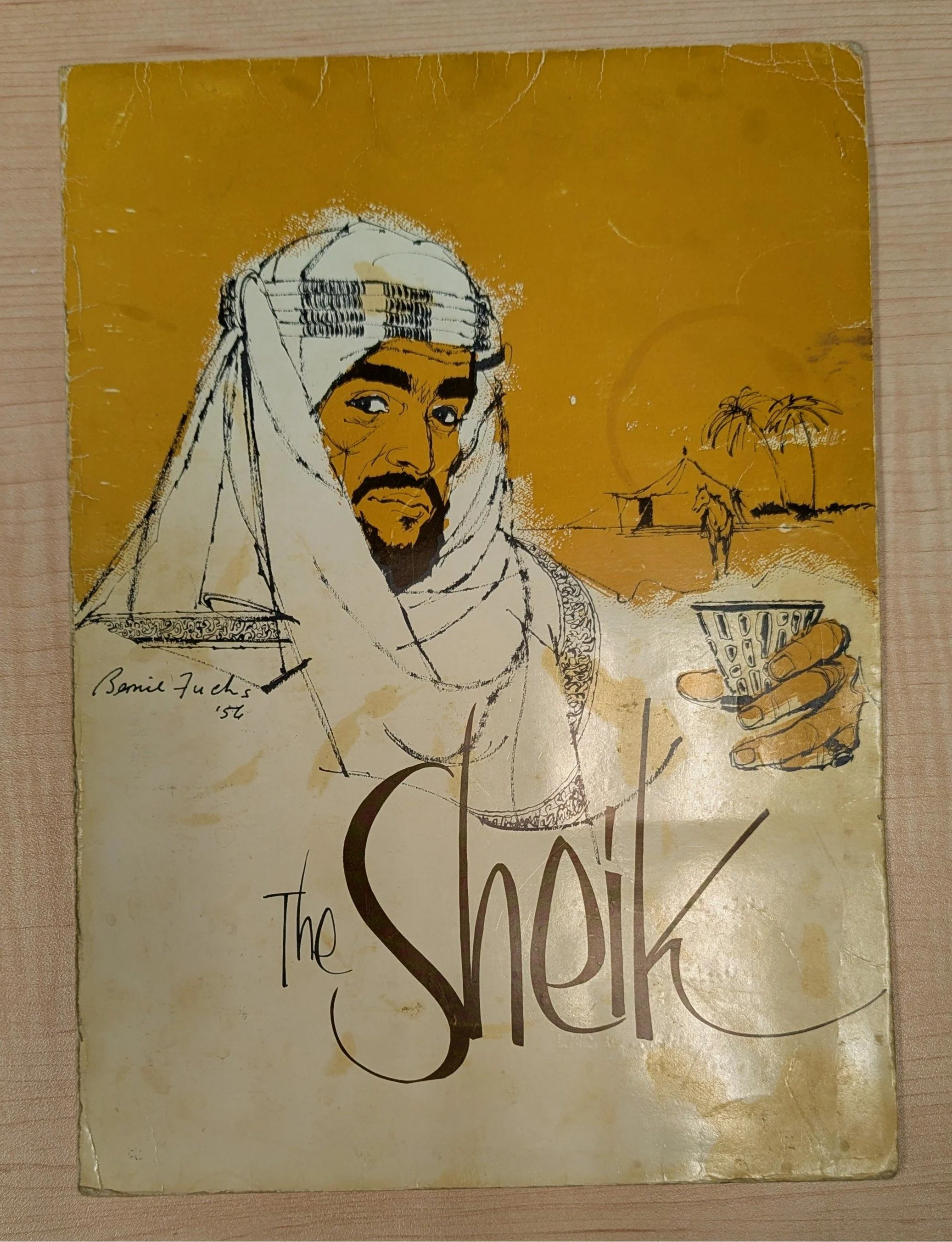 Menu circa 1960 from The Sheik restaurant at 316 East Lafayette in Detroit, Michigan