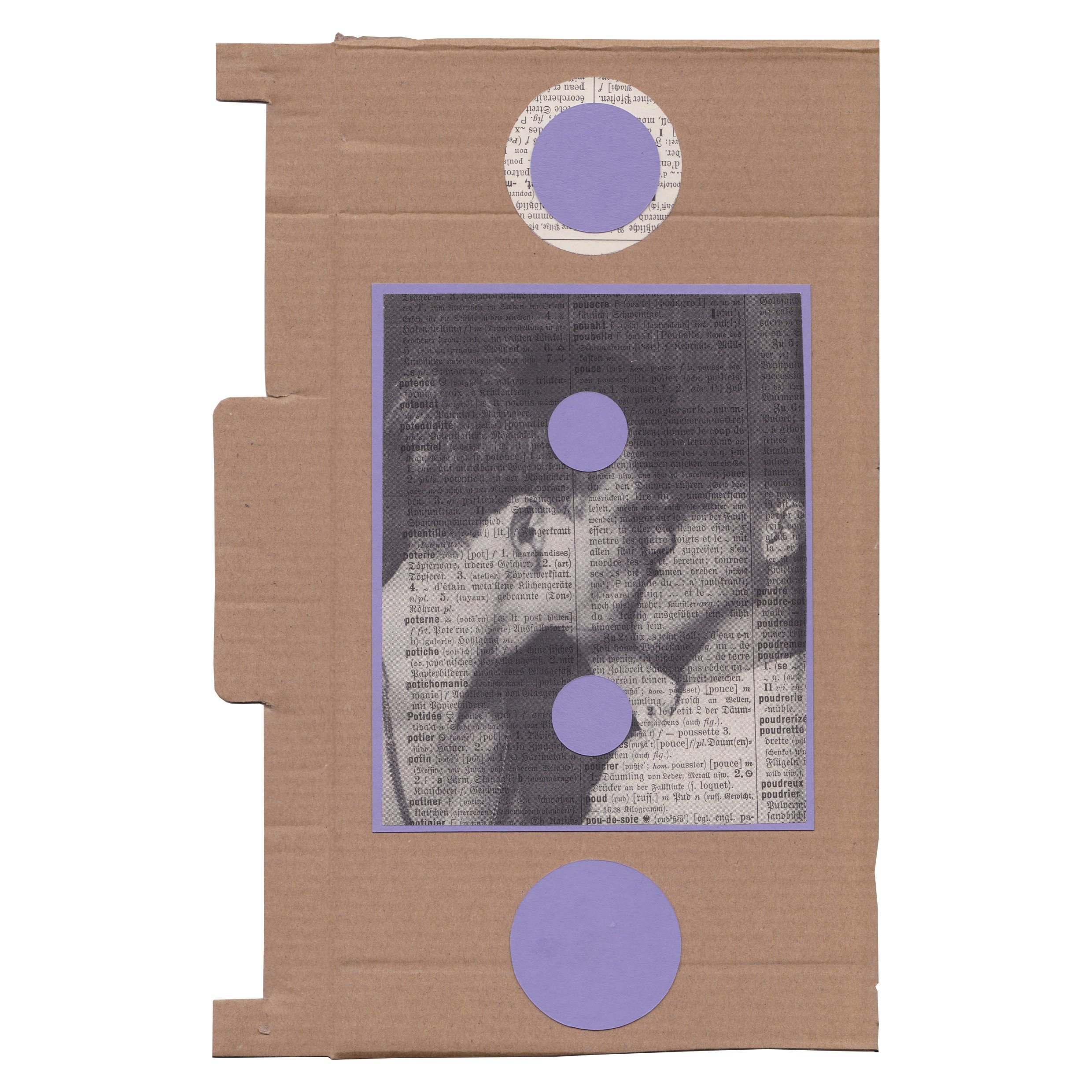  [Untitled] - paper collage, vintage paper on cardboard, signed on the back  (2022)  (18,7x28,3cm) 