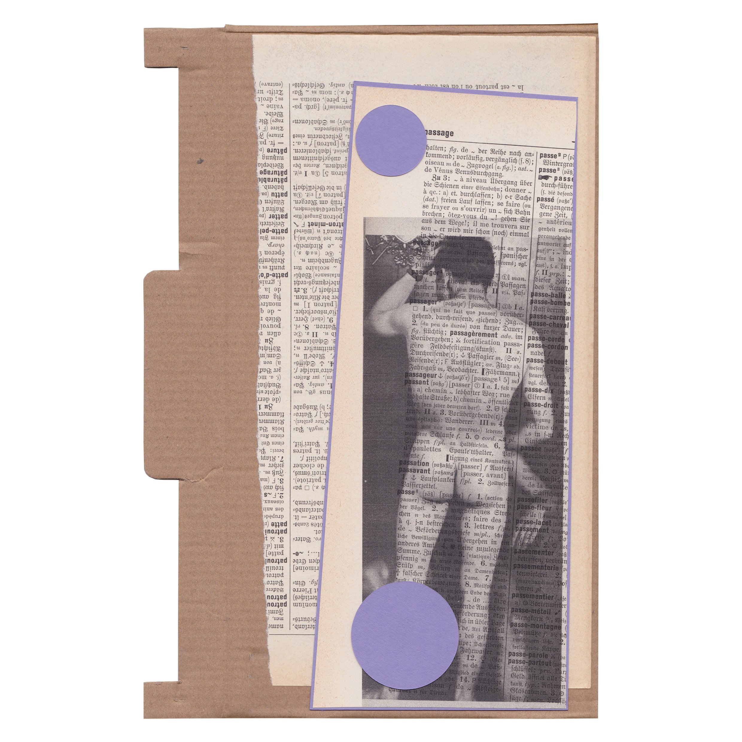  [Untitled] - paper collage, vintage paper on cardboard, signed on the back  (2022)  (18,7x28,5cm) 