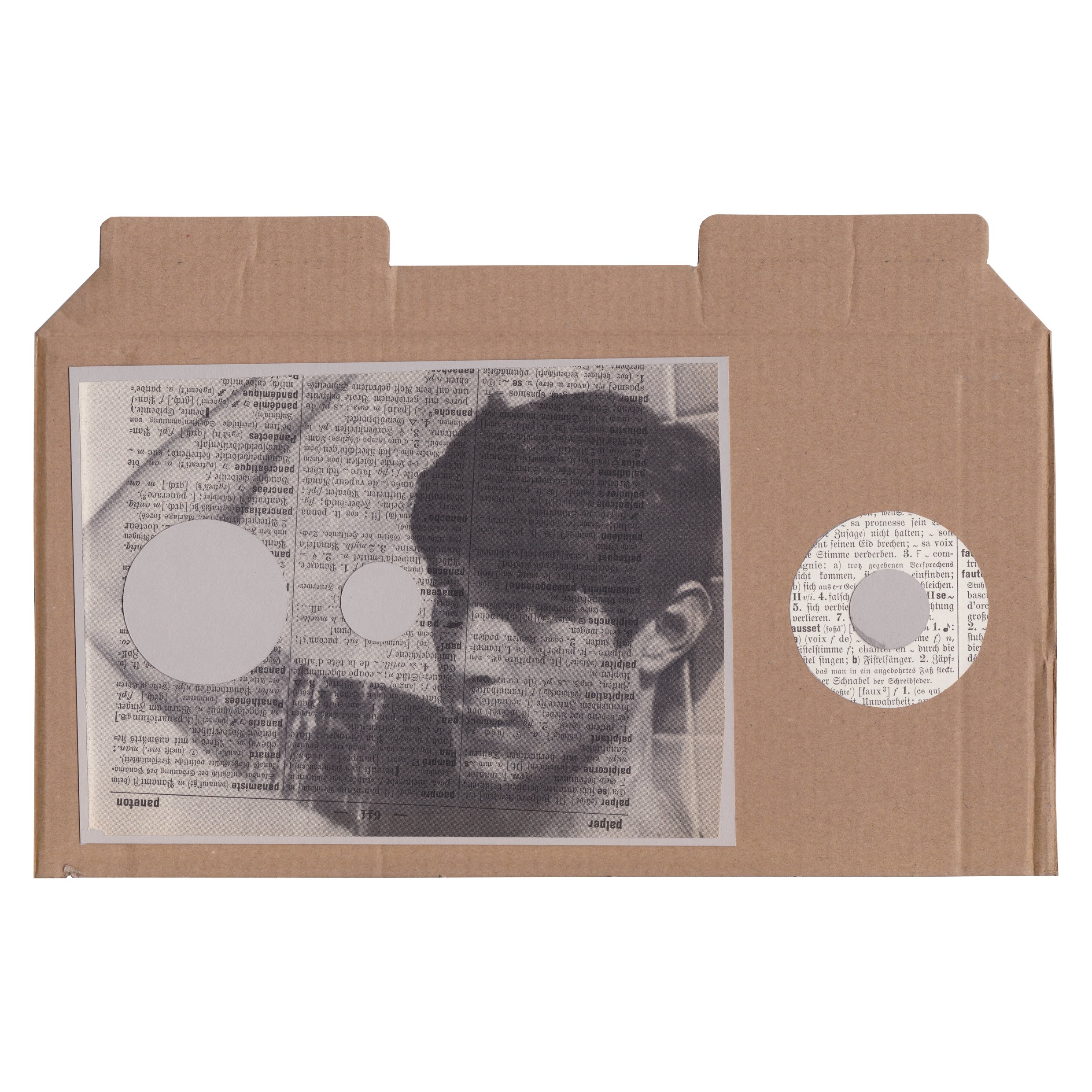  [Untitled] - paper collage, vintage paper on cardboard, signed on the back  (2022)  (29x18,6cm) 