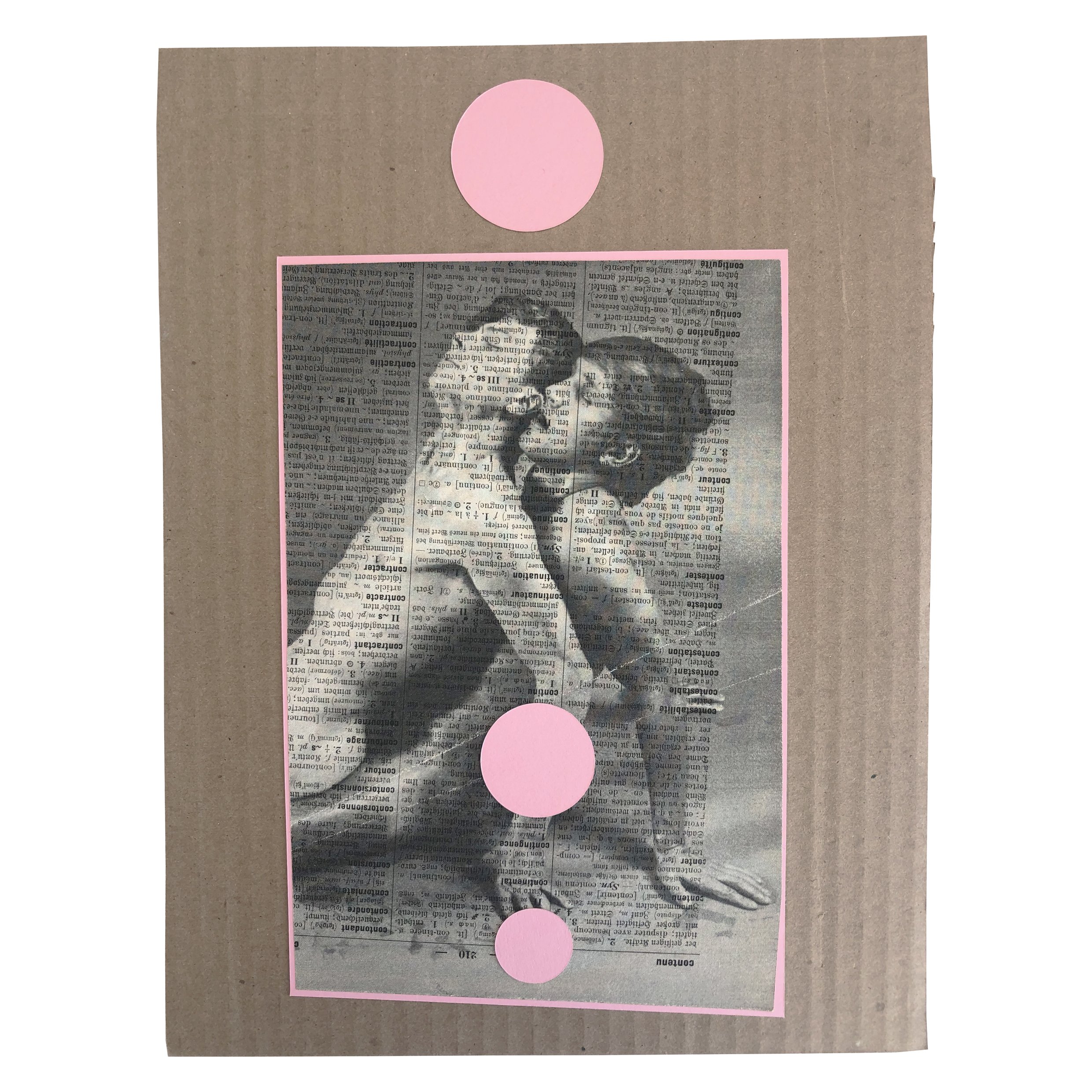  [Untitled] - paper collage, vintage paper on cardboard, signed on the back  (2022)  (24,5x32cm) 