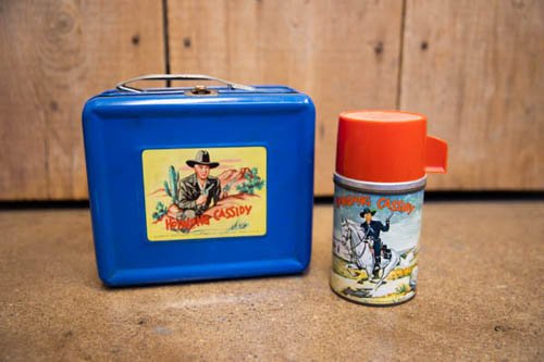 2000 Hallmark Keepsake Ornament Western Lunch Box and Thermos Set Miniature  Hopalong Cassidy Cowboy Metal Lunch Box Lunchbox MIP 