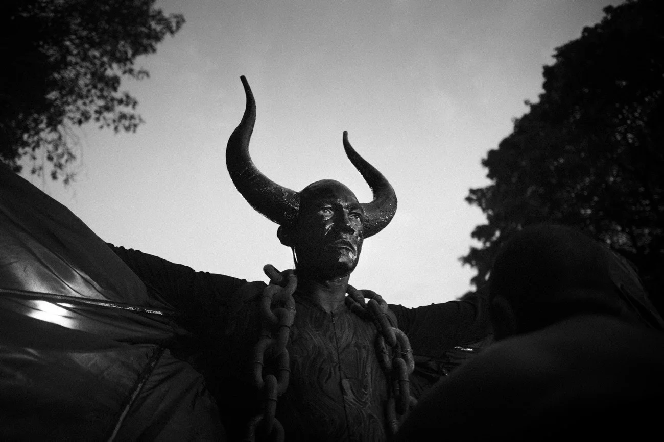 This series began with photos taken while shooting a film about J’ouvert, the little known celebration that kicks off Brooklyn’s Carnival festivities at 3 in the morning with an outpouring of percussion music, costumes, dance, and history. Since finishing the film I have continued to return to the yearly celebration.