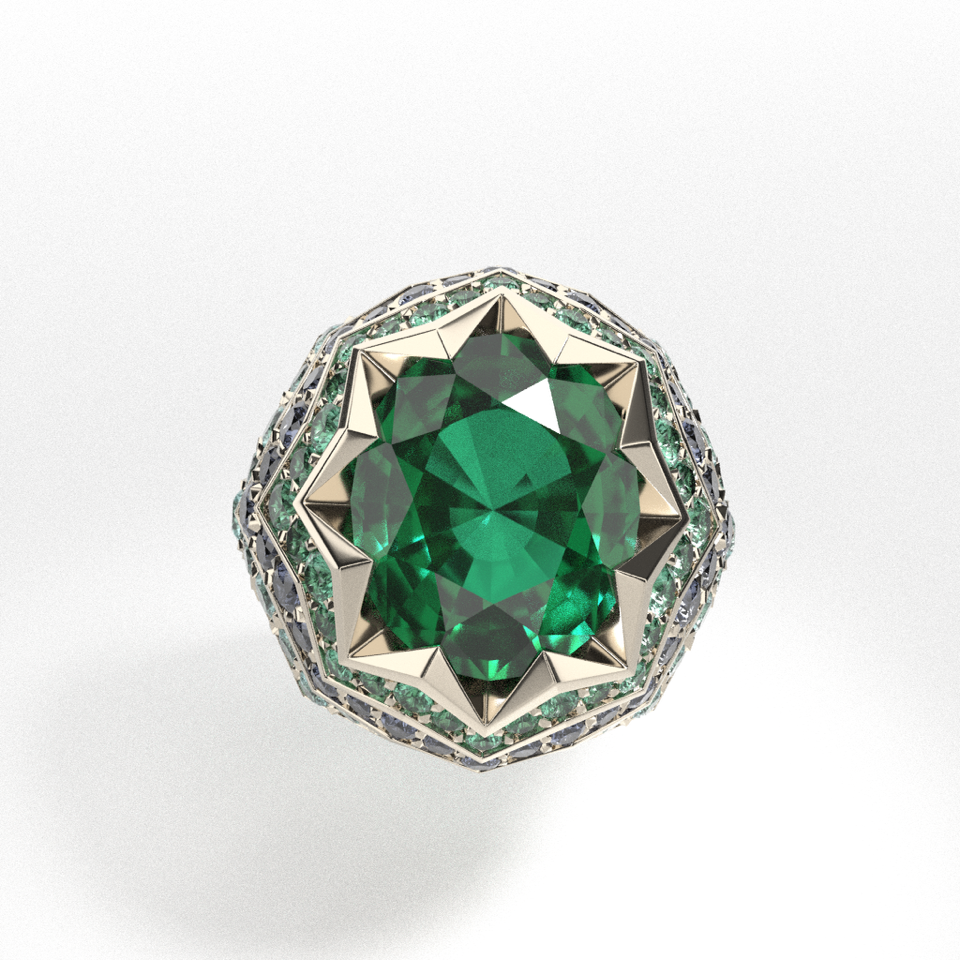 Tourmaline Star Portal Ring