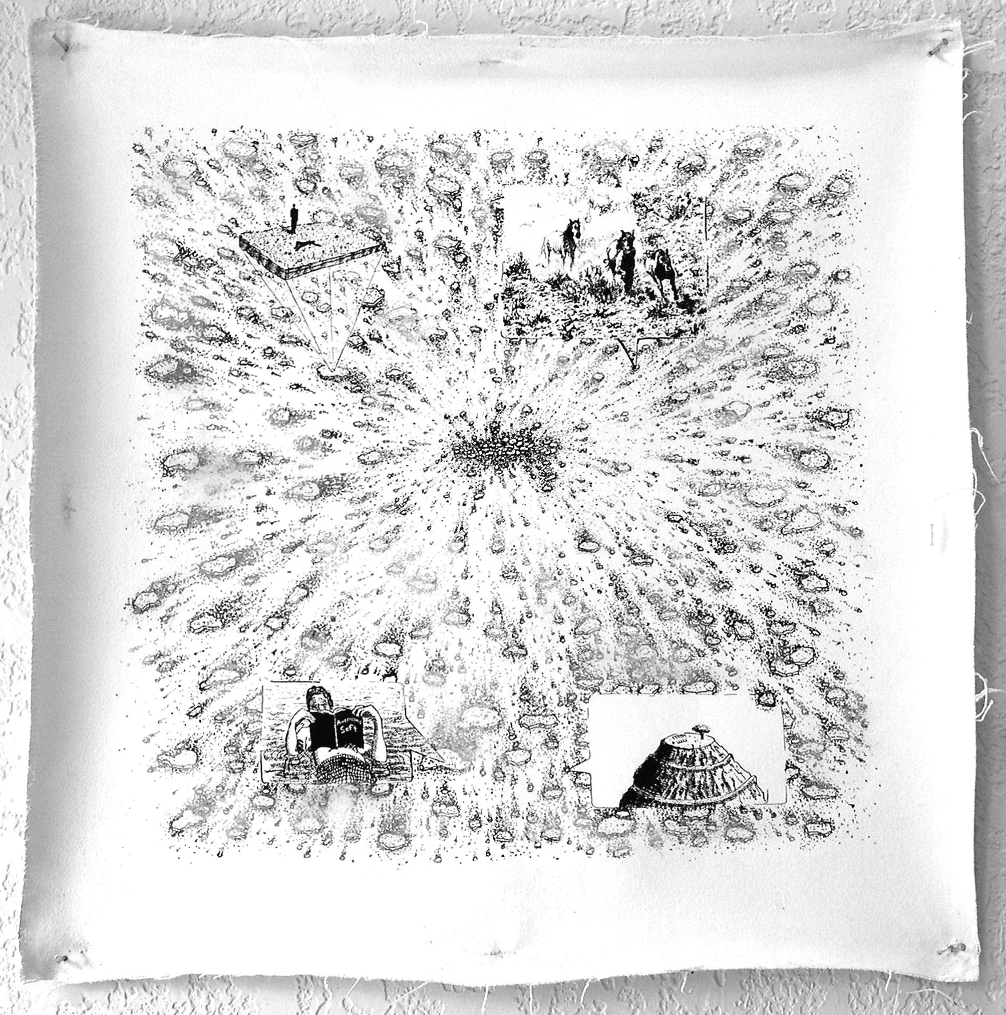 Spring and Ends of Our Actions 2005, Ink on Canvas, 24 in. x 24 in