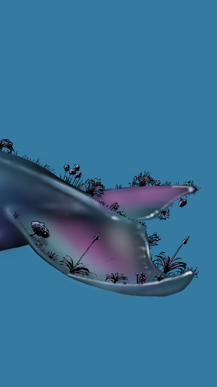 Blue Whale Landscape 2023, Digital Drawing