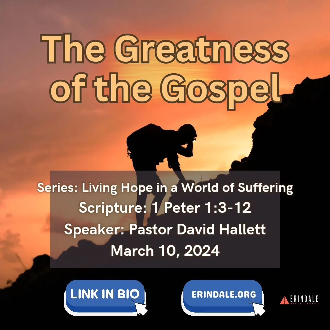 Sunday we continue our series on the book of 1 Peter. Last week we saw how Peter opened the letter and identified his readers. This week we moved through the next ten verses (1:3-12) to see how Peter brings comfort and encouragement to believers suff