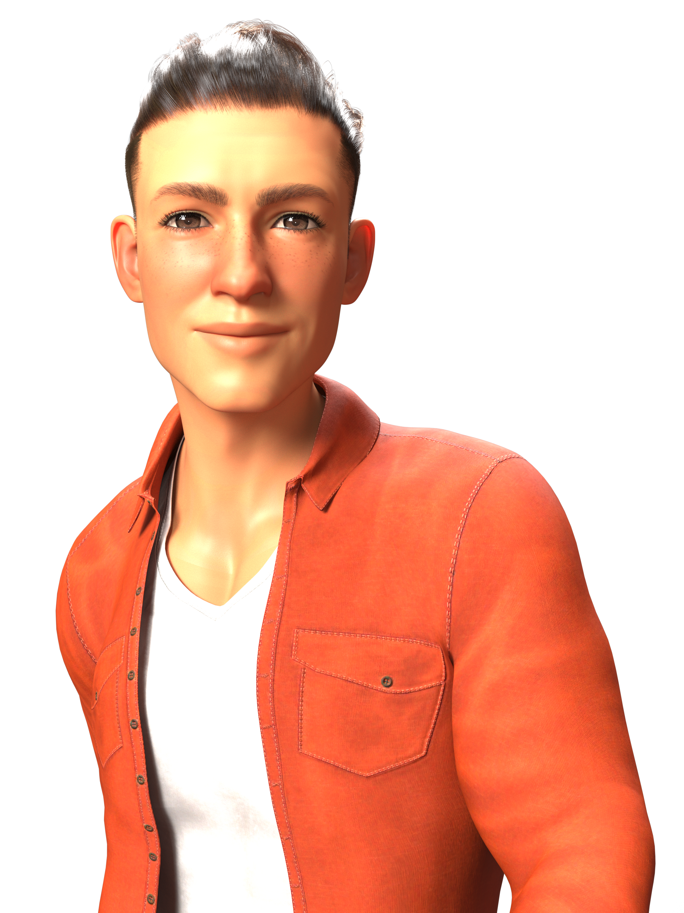 Cartoon Guy with Brown Hair