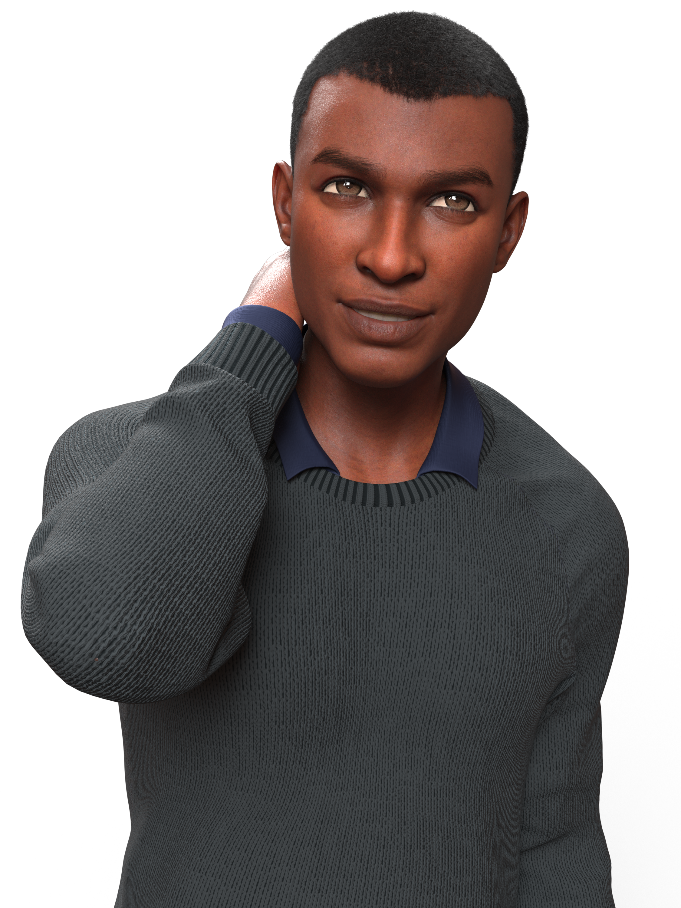 Cartoon Guy With Black Textured Hair - 11.png