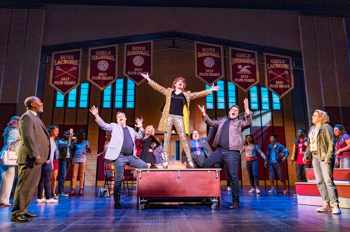 Michael Potts, Brooks Ashmanksas, Beth Leavel, Christopher Sieber, Caitlin Kinnunen and Company (Photo by Deen van Meer)