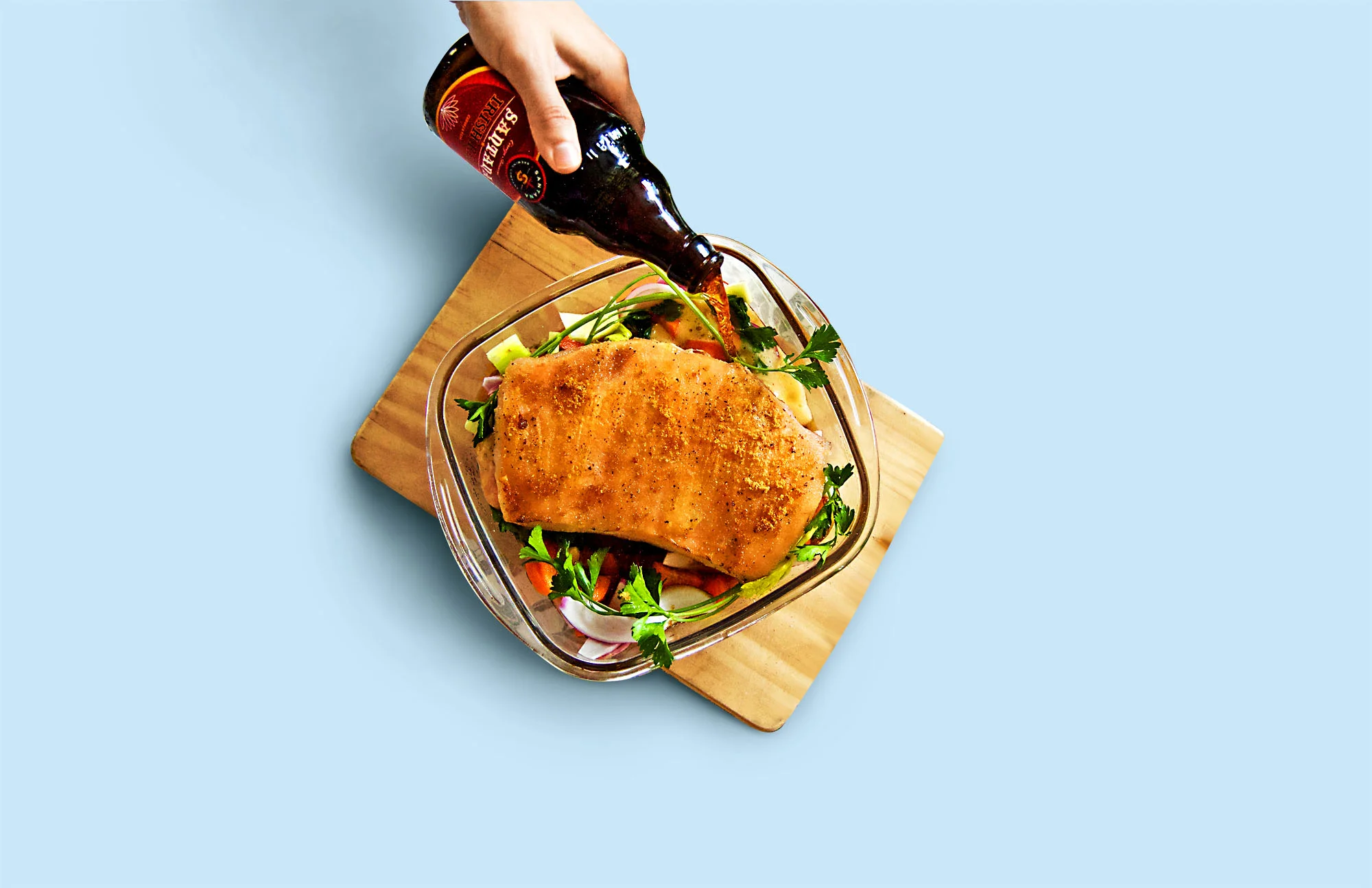 Tocino con salsa de cerveza Santana. .jpg