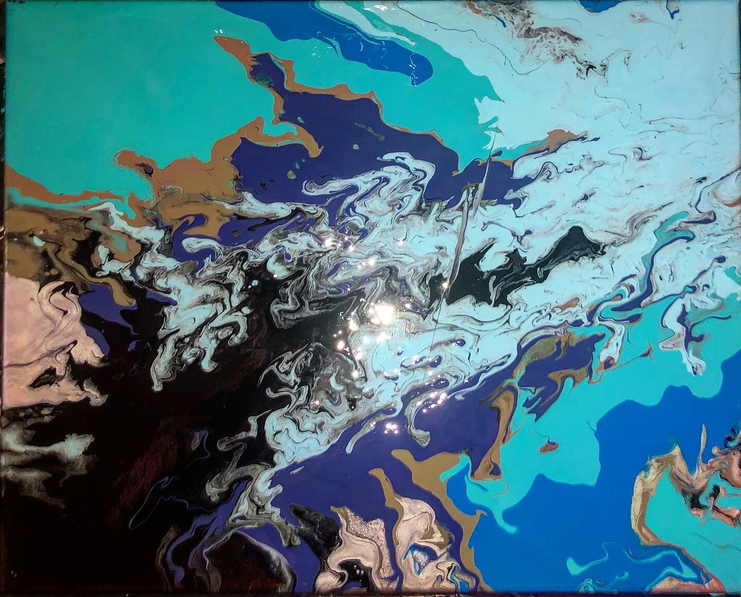 &ldquo;Black N Blue&rdquo;
March 2021. 

Pour Acrylic on Canvas. 
16x20Inch Frame. 

(Lightning Series)
(Feels Collection)

Happy with how the design came out. Usually you&rsquo;re discovering the design as you make it. The balance of this one was co