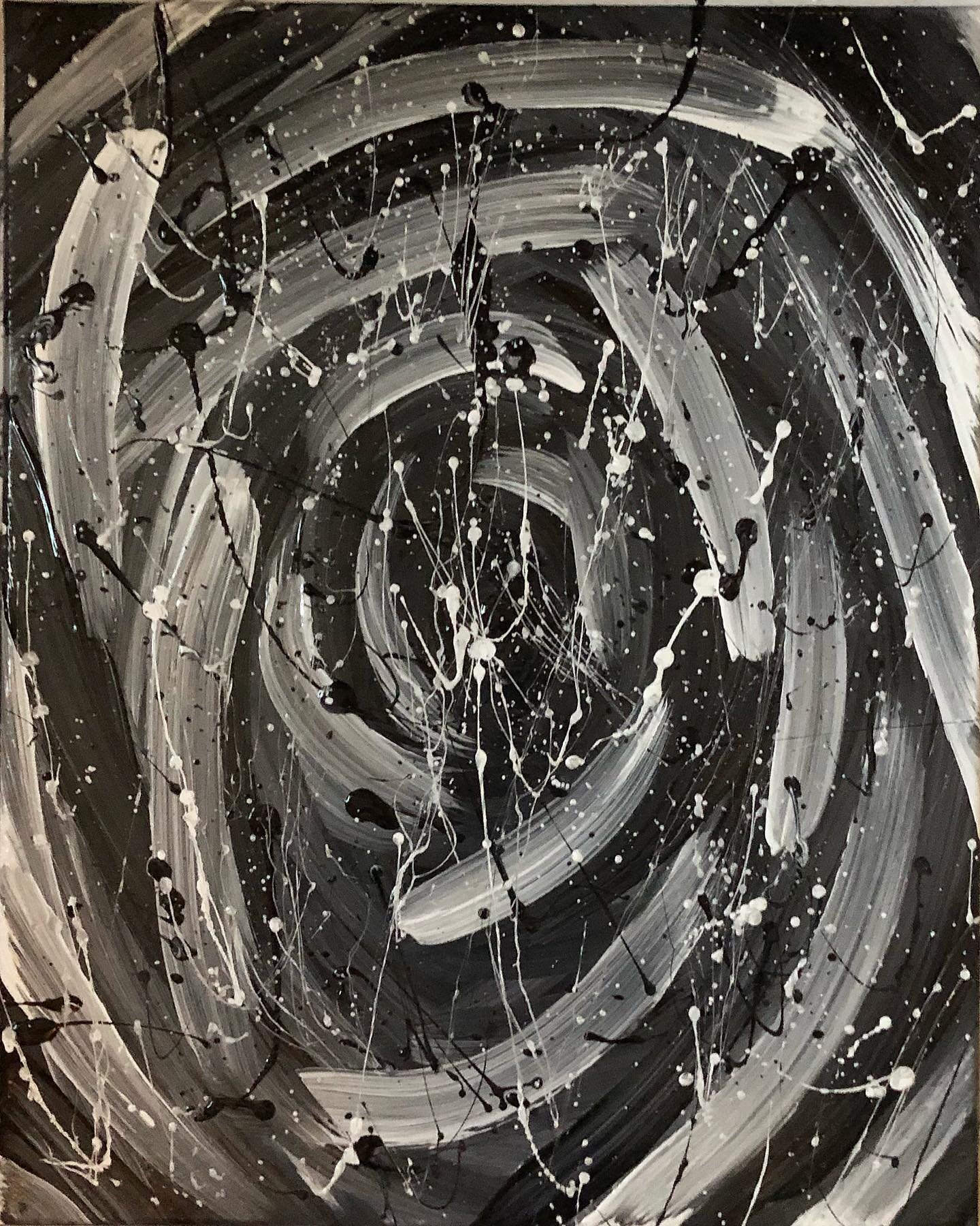 &ldquo;The Void&rdquo; (1.0).
June 2021. 

I think the &ldquo;Abstract Feels&rdquo; is my favorite style of mine. I&rsquo;m def an amateur, but something about the cathartic simplicity&mdash;

Acrylic on Canvas. 
16x20in Black Canvas. 

(Feels Collec