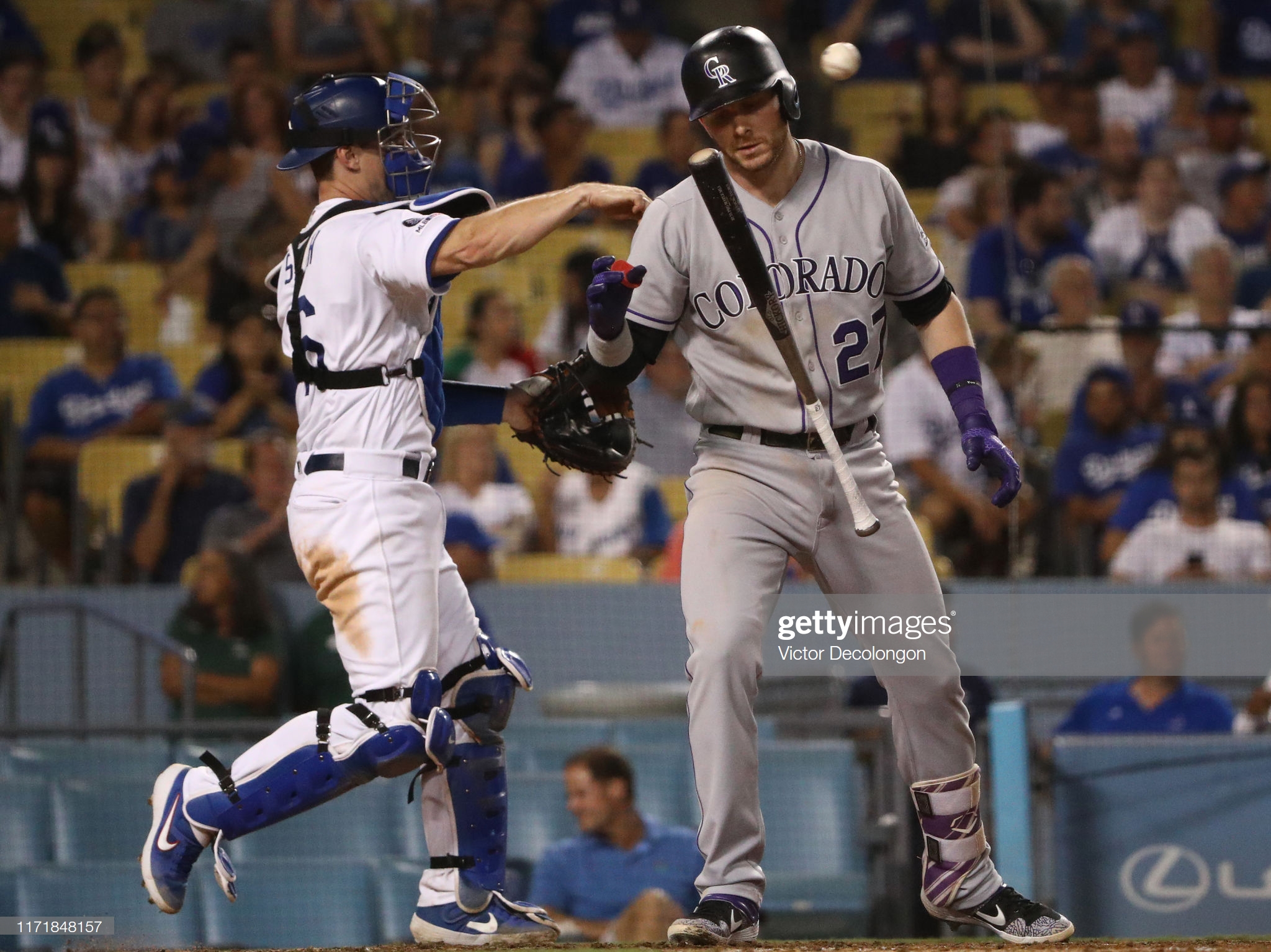 Trevor Story frustrated.