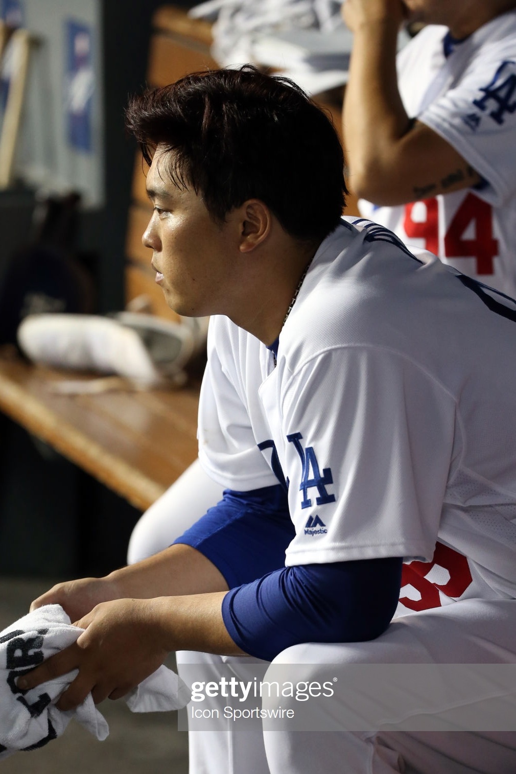 Hyun-Jin Ryu frustrated with himself. Getty Images