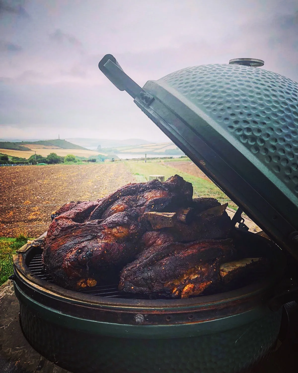 Brisket on Green egg .JPG