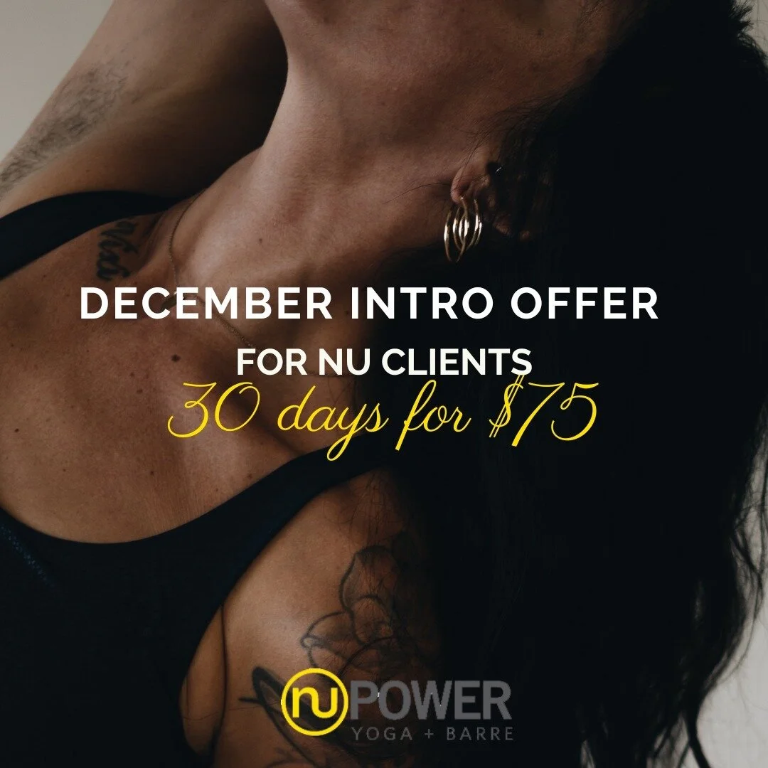 💫Our Intro Special just got Merry!!⁠
⁠
Been wanting to try NuPower? Or invite your BFF? Join us in December. 30 days for $75 - less than $2.50 a day to find the classes you LOVE.⁠
Jump start your New Year!!⁠
Tag someone who needs a little NuPower in
