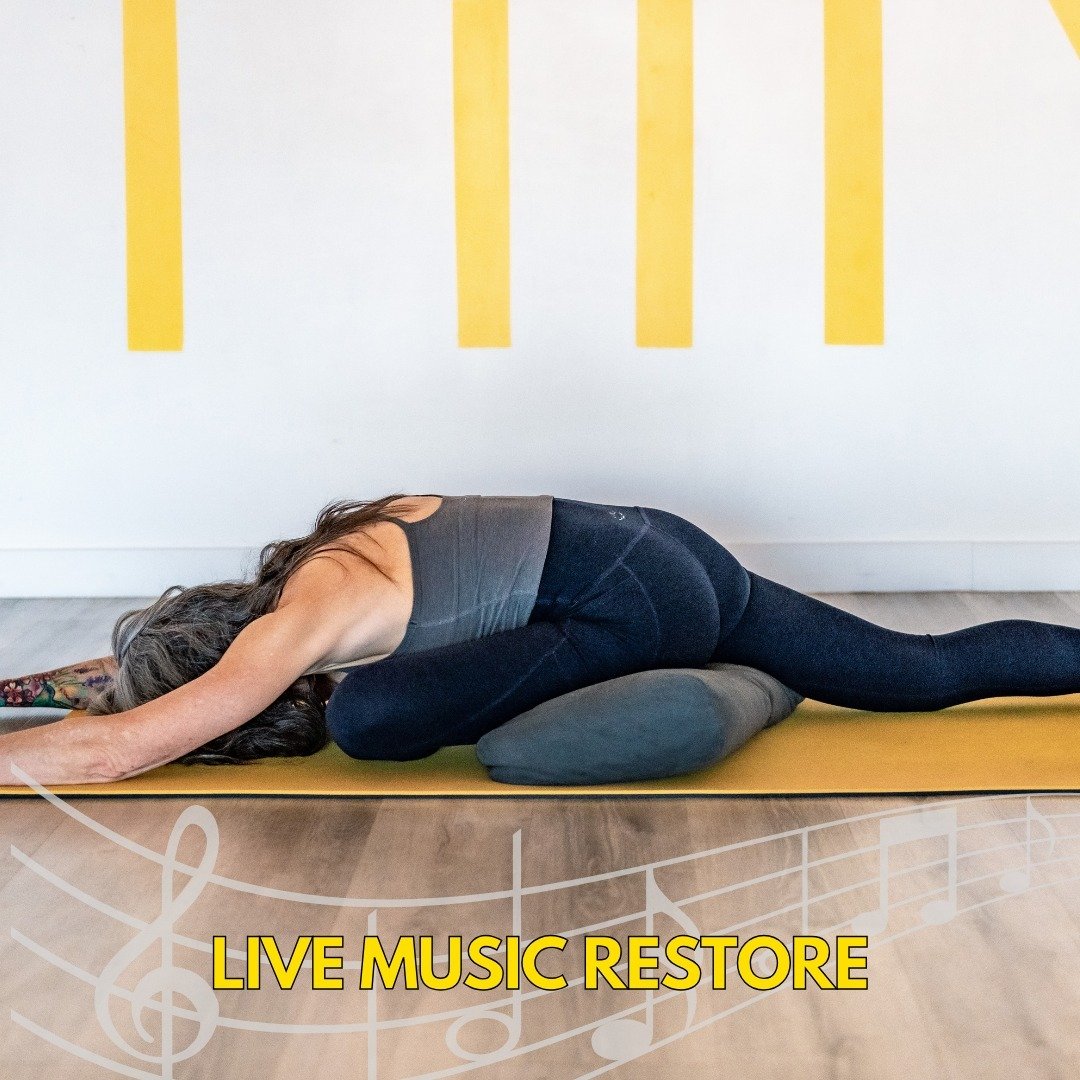 ⁠
🎼 Live Music + Restore ⁠🎶⁠
⁠
Join Sam and Kim this Sunday for a studio favorite: Live Music+Restore. Kim will lead you in a yummy assisted yoga class while Sam strums away on his guitar and serenades you with his beautiful voice.⁠
⁠
Space is limi