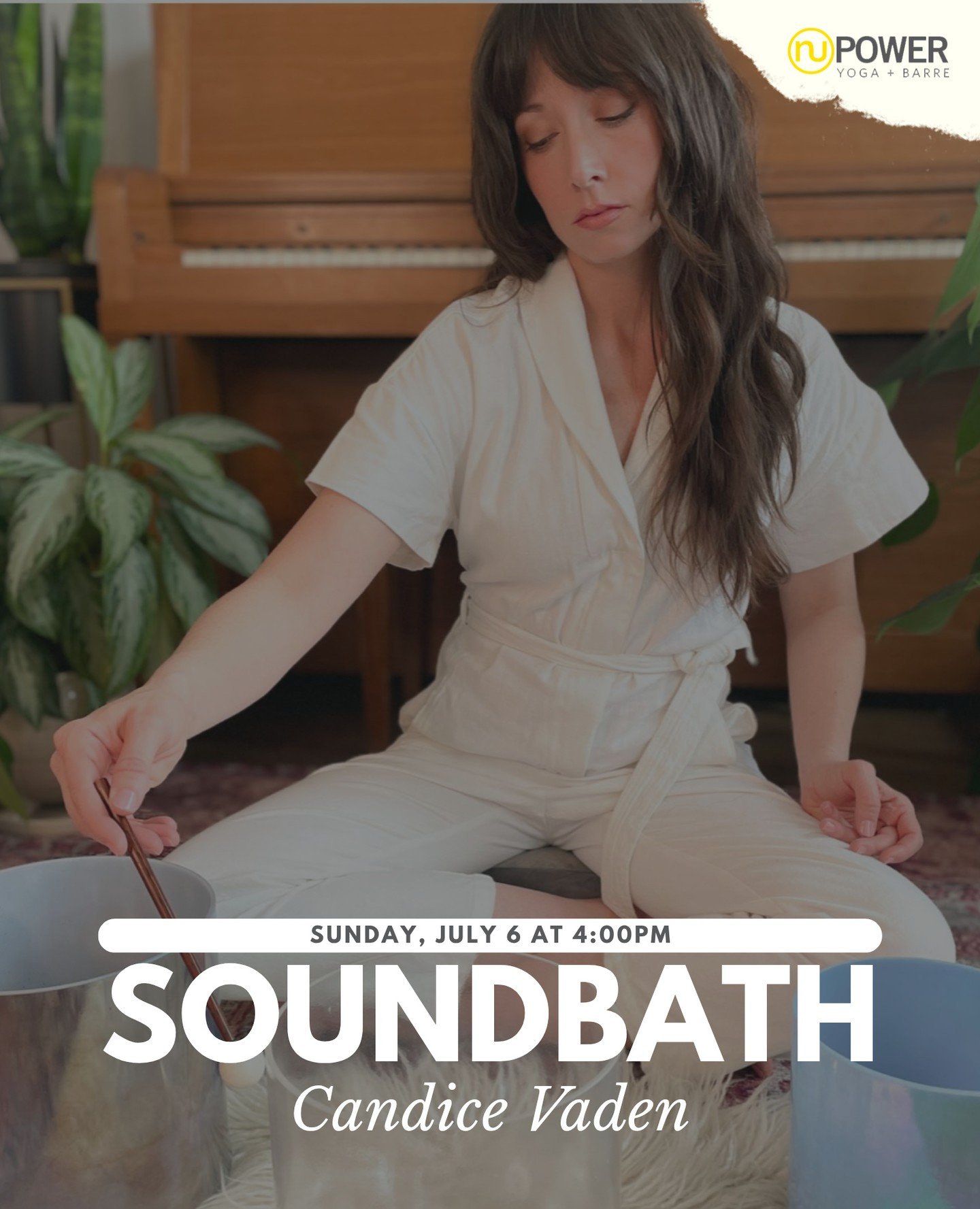 Let the sound be your guide to stillness. 🧘&zwj;♀️✨ ⁠
⁠
Join Candice Vaden for a deeply immersive Sound Bath experience on Sunday, July 6 at 4:00PM &mdash; a meditative journey through sound, vibration, and intentional rest. Whether you're winding d