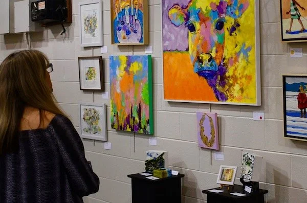 The gym at The New Community School was the home for last year's READ Art Show & Sale. (Photo by Keith Crossman)