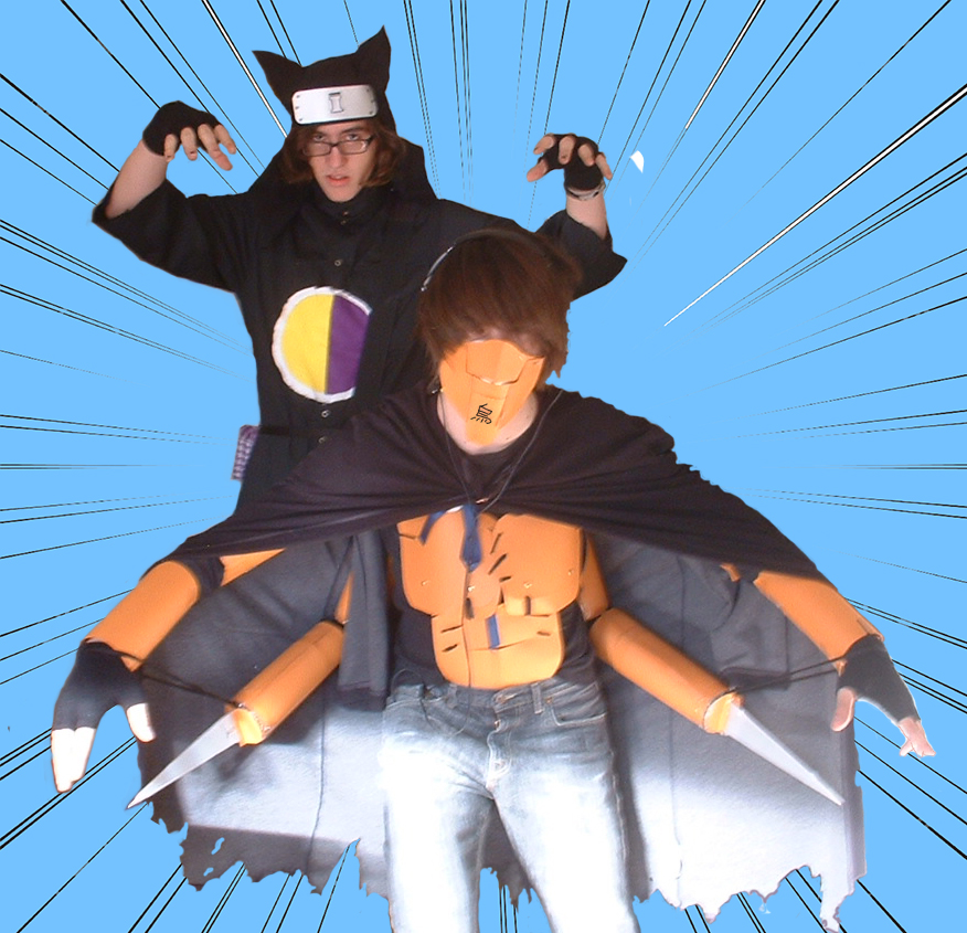  Kankuro and Karasu costumes from the Naruto series.  Mixed media 