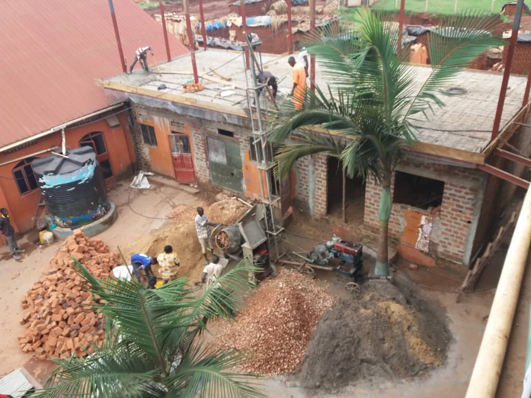  A view of the construction of the new building at the Hope Village Uganda/Grace School campus. 