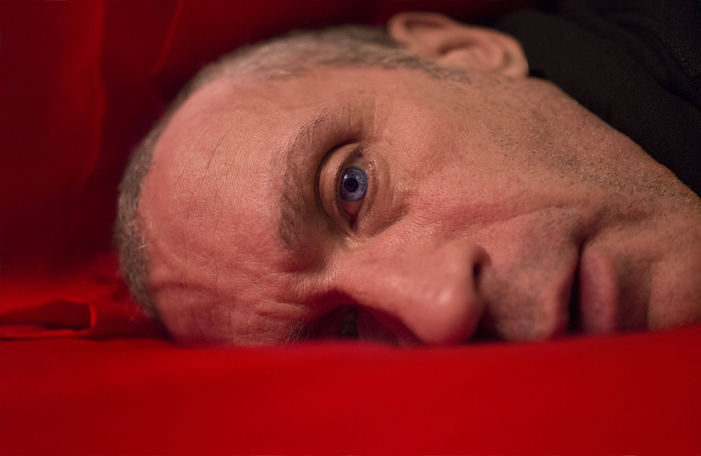 head on red . . . self portrait