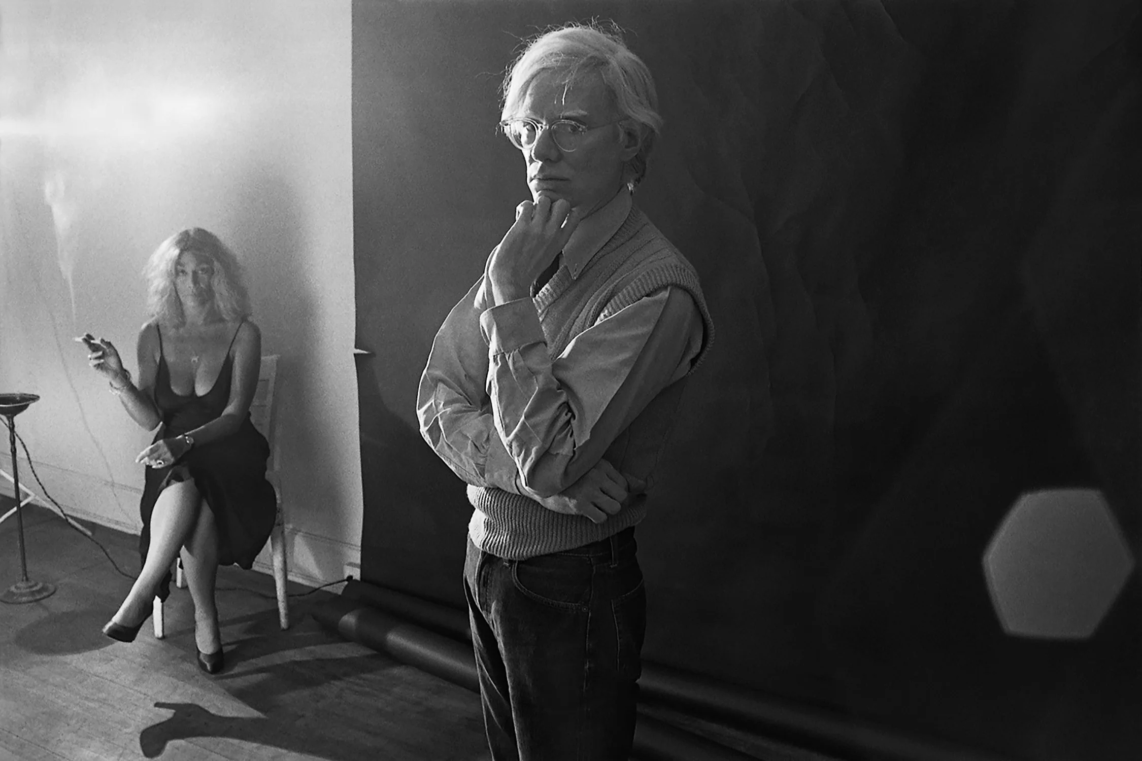 sylvia miles & andy warhol at the factory