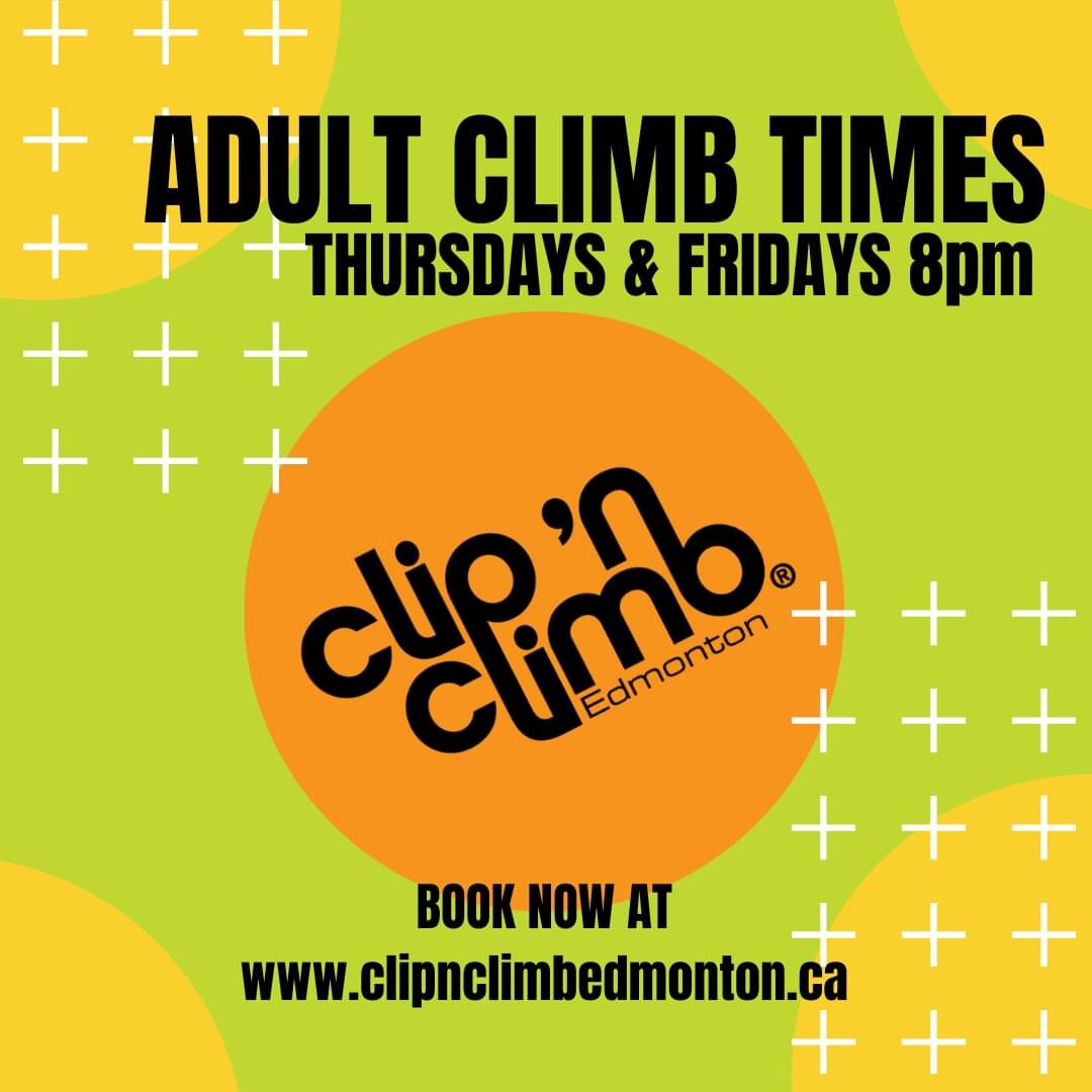 Grab your friends and come for a fun experience where the adults get the climbing walls all to themselves! Thursdays and Fridays at 8pm, book in advance at our website - find the link in our Bio - to ensure your climbing spots! 

#ClipNClimbYEG
#Clip