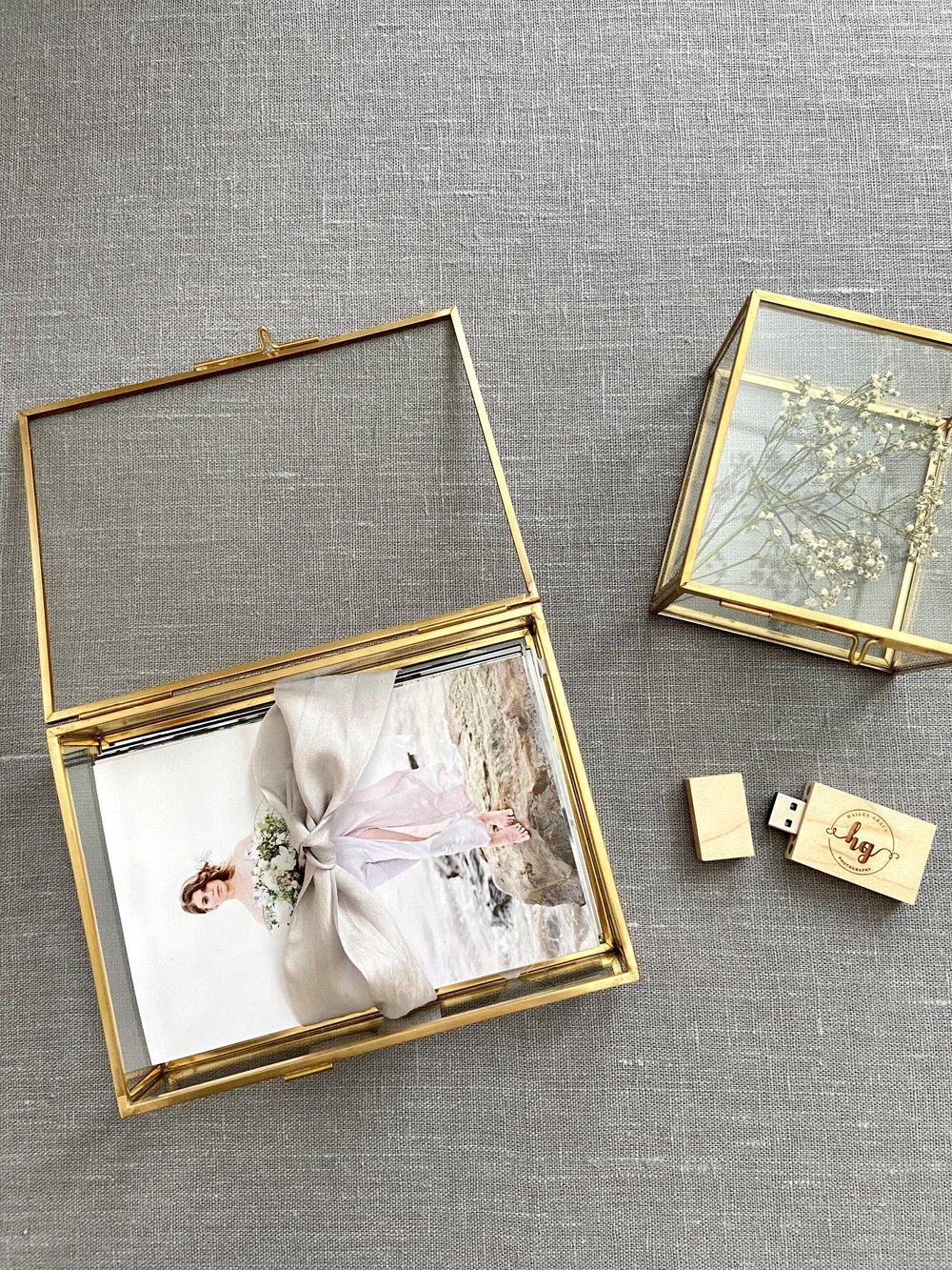 5x7 Gold Glass Photo Box Optional Photo Mats, Picture Box, Box for  Engagement Wedding Photography Gift Family Photo Box BFF Romantic Gift 